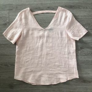 Lord And Taylor 100% Linen Top Size Medium Pink